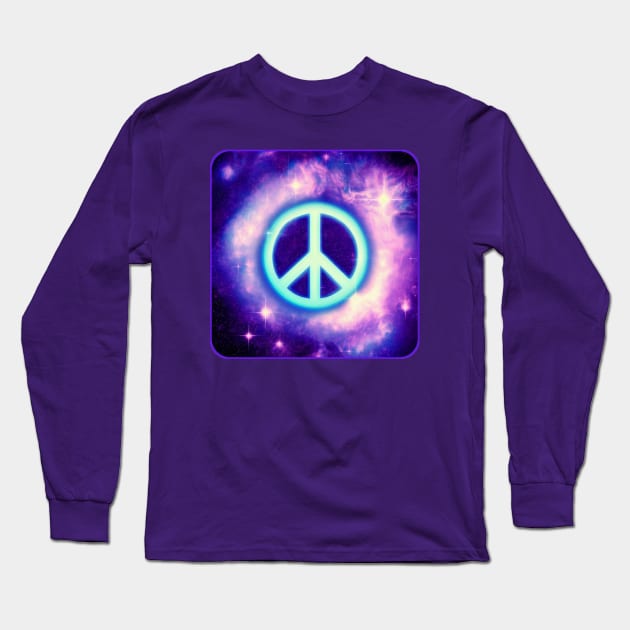 Peace in Space Long Sleeve T-Shirt by ARTWORKandBEYOND